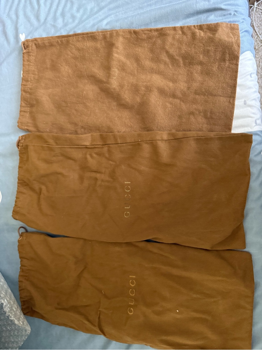 Gucci Brown Drawstring Dust Bags - Set of 3